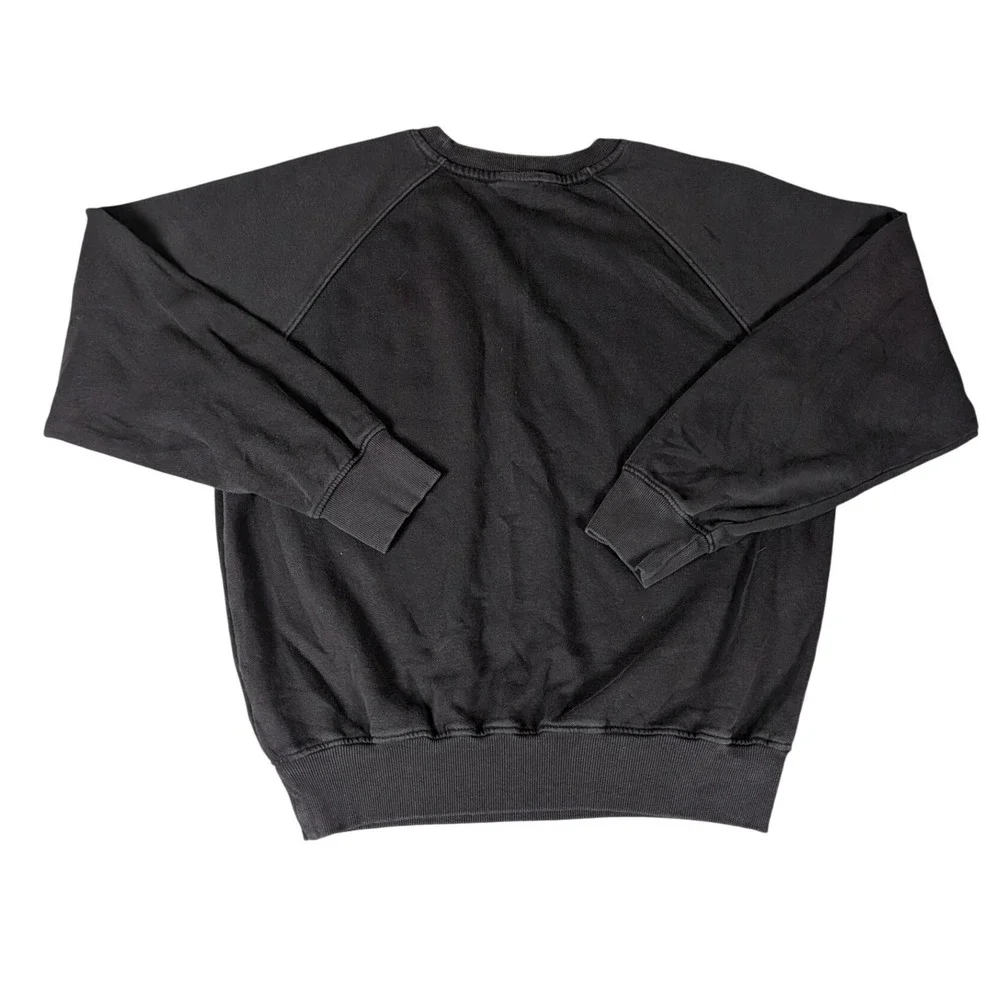 The North Face Mens Black Raglan Sleeve Crewneck Sweatshirt Embroidered Logo